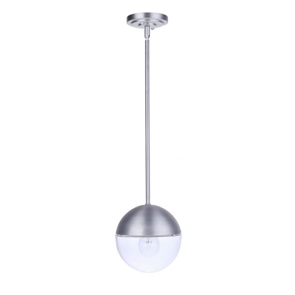 Craftmade ZA3411-SA Evie Outdoor Sphere Pendant, 1-Light 60 Watt, 8"H x 8"W, Satin Aluminum