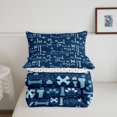 thumbnail image 5 of Homewish Navy Dog Paw Bone Queen Comforter Set,Cartoon Pet Themed Comforter Sets Queen,Polkadot Reversible,3-Piece,1 Comforter and 2 Pillowcases, 5 of 7