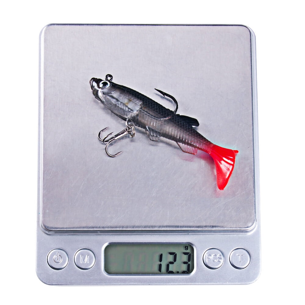 12PCS Lot Minnow Soft Fishing Lure 8cm/14g Weighted Bait Bass Paddle Tail USA