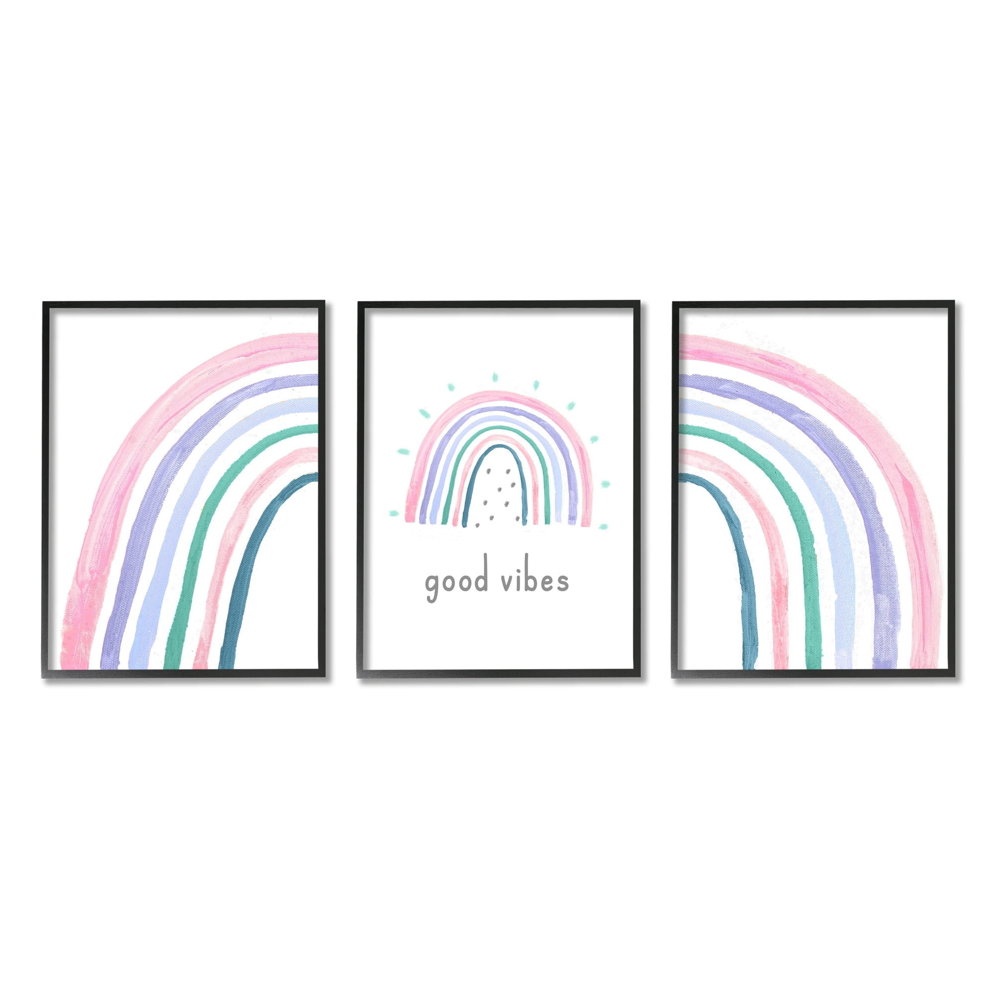Stupell Industries Playful Good Vibes Rainbow Pastel Pink Purple Arches, 11 x 14, Design by Daphne Polselli