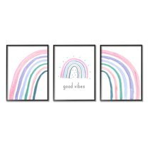 Stupell Industries Playful Good Vibes Rainbow Pastel Pink Purple Arches, 24 x 30, Design by Daphne Polselli