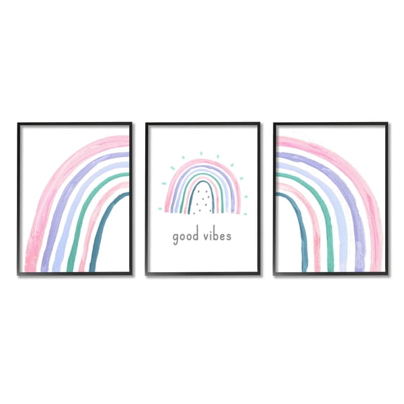 Stupell Industries Playful Good Vibes Rainbow Pastel Pink Purple Arches, 16 x 20, Design by Daphne Polselli