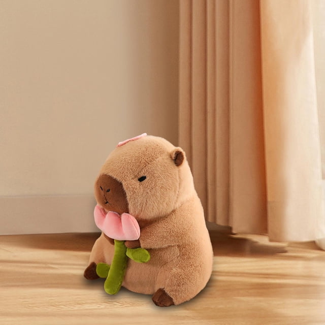 Muñeco de peluche Capybara, regalos del Día de San Valentín, adornos para sofá, juguete para dormir Flor 30cm