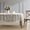 Linen Taupe, variant on THD Harpy Floral Lace Fabric Tablecloth, Lace Fabric Table Cloth for Rectangle Tables, Wrinkle Resistant Tablecloth, Patterned Scalloped Tablecloth (54 W x 72 L, White)