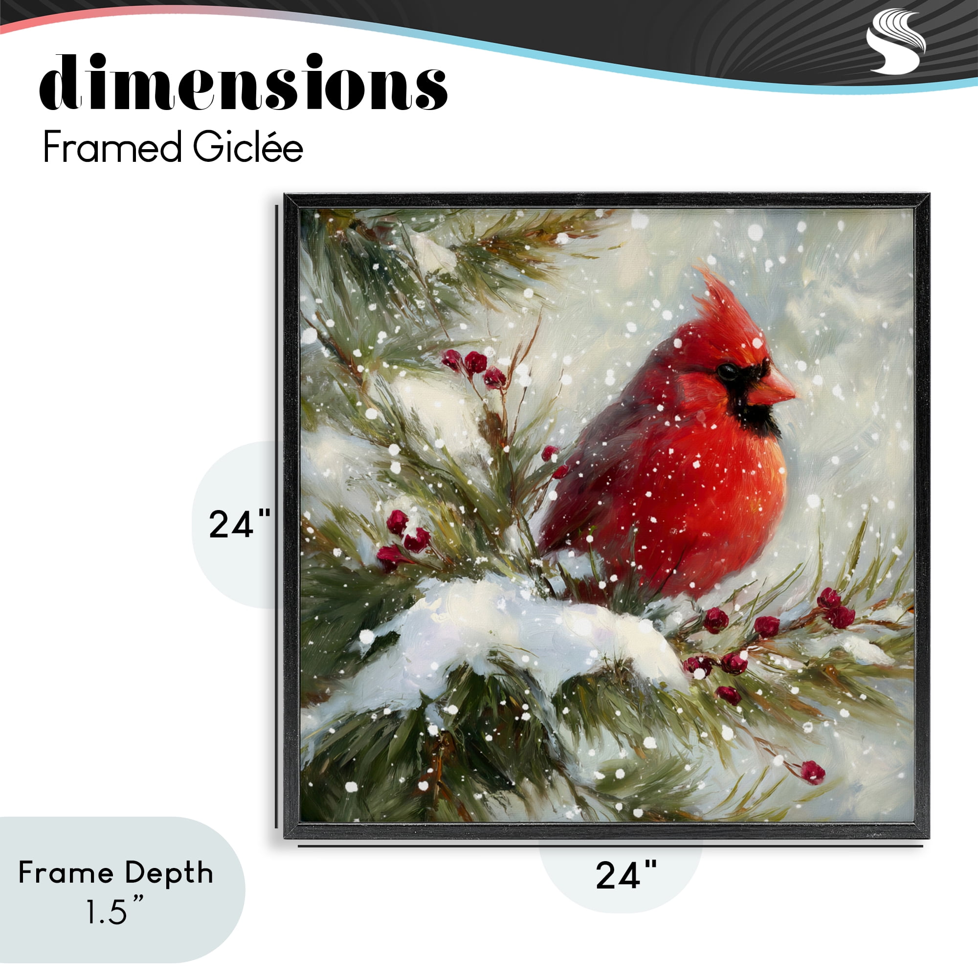 Stupell Industries Winter's Red Jewel Black Framed Giclee Art, design by Tina LeCour