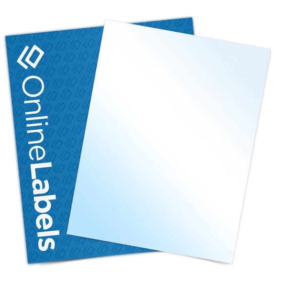 OnlineLabels 8.5" x 11" Sticker Paper - White Gloss - Laser Only - 25 Sheets