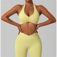 thumbnail image 3 of Sujetador de Yoga para mujer, alta resistencia, recogido, a prueba de golpes, cuello colgante, parte de atrás bonita, ropa interior deportiva, Top de secado rápido para correr y gimnasio, 3 of 5