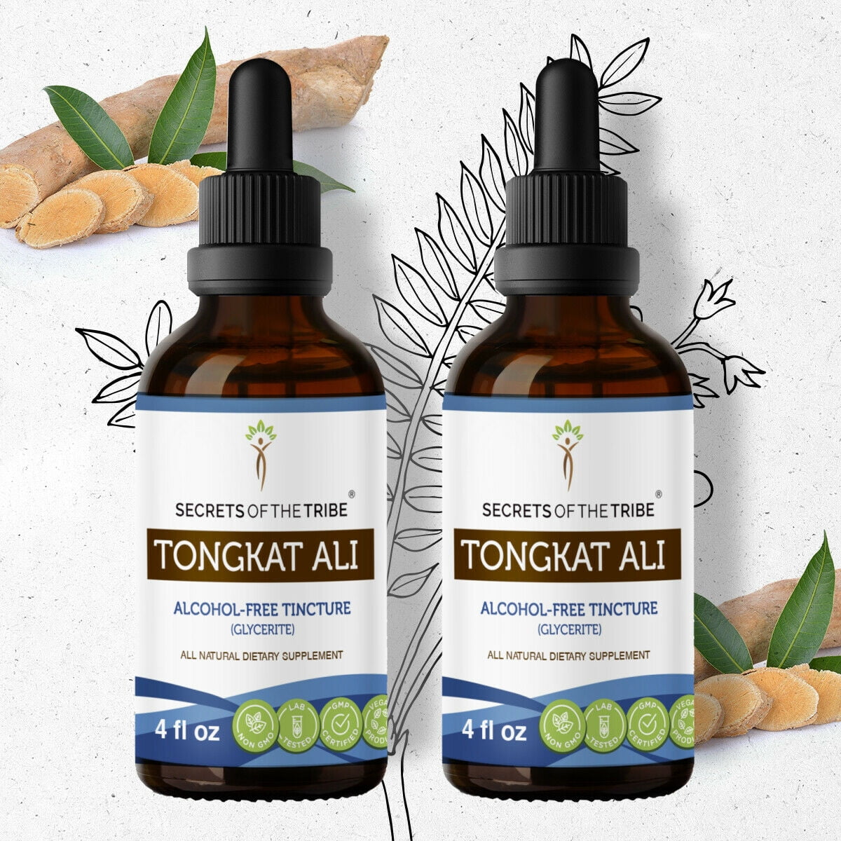 Tongkat Ali Tincture AlcoholFREE Extract, Wildcrafted Tongkat Ali