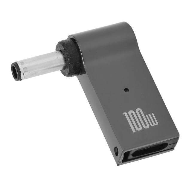 Convertidor de carga PD de 100 W, 5 A, tipo C, hembra a macho, carcasa de aleación de aluminio de 4,5 x 3,0 mm, adaptador PD para computadora portátil DELL