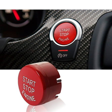 Red Start Stop Engine Button Replacement for BMW F Chassis - 1 2 3 4 5 6 7 X1 X3 X4 X5 X6 Series - Engine Power Ignition Switch Cover F20 F22 F30 F10 F12 F01 F02 F84 F25 F26 F15
