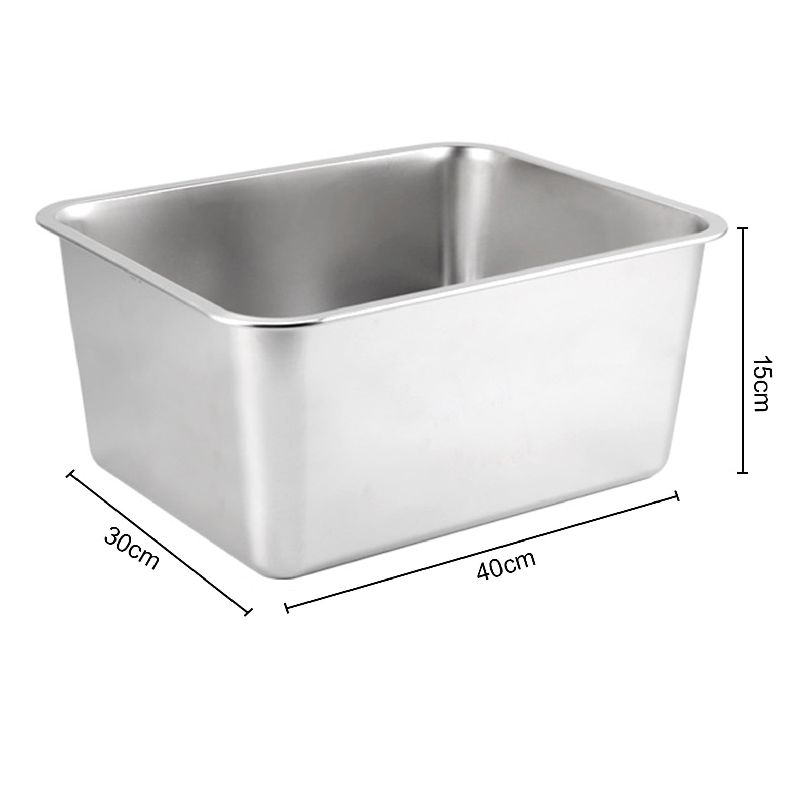 YIFAEUX Rectangle Stainless Steel Cat Litter Box Broken-resistant Low Entry Open Spacious Metal Litter Pan Pet Accessories