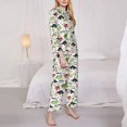 thumbnail image 3 of Lsque Dinosaur Pattern Long Sleeve Pajama Set for Women - Soft 2-Piece Sleepwear and Loungewear Set with Pockets, Comfy Nightwear-XX-Large, 3 of 7