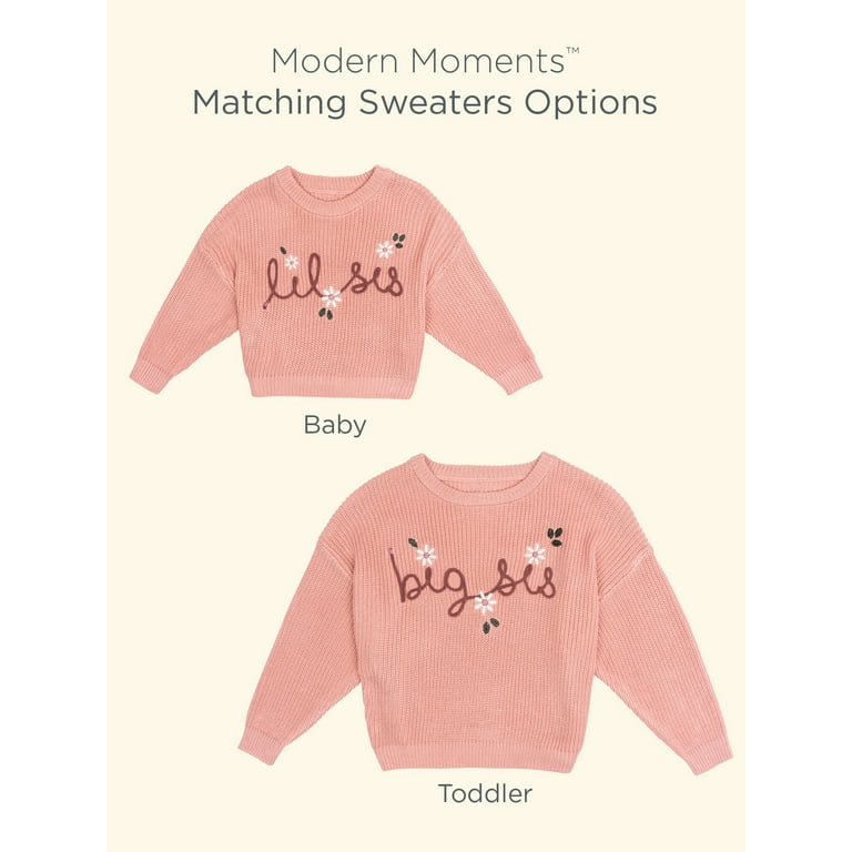 Modern Moments by Gerber Toddler Girl Sibling Matching Sweater Sizes 12 Months 5T