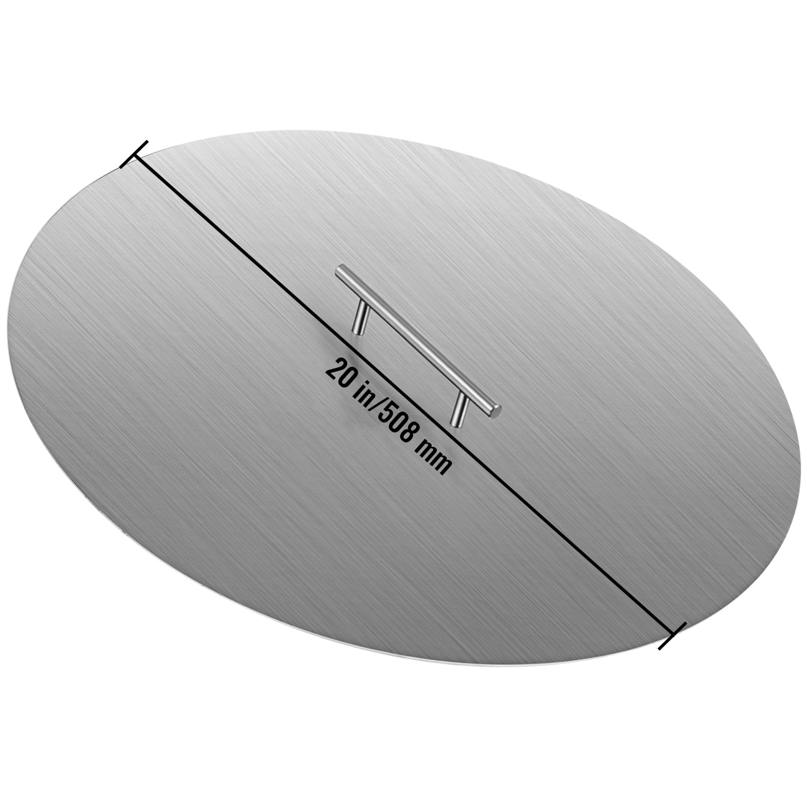 VEVOR 20" Fire Pit Lid&nbsp;Round Fire Ring Lid Cover 1.5mm Thick 430 Stainless Steel Burner Pan Cover for Patio Fire Pit Pan