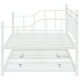 thumbnail image 4 of Twin Size Day Bed with Twin Size Adjustable Trundle, Twin Size Metal Bed Frame, Trundle Bed with Portable Folding Trundle, Daybed with Trundle for Adults Boys and Girls, White, 4 of 9