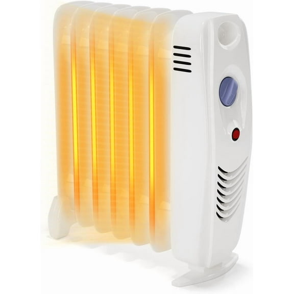 ORALNER Oil Filled Radiator Heater, 700W Portable Space Heater with Adjustable Thermostat, Energy Saving and Overheating Protection, Electric Space Heater for Indoor Use, Gray