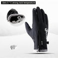 thumbnail image 4 of Off-season Promotion!!Unisex Touch Screen Cycling Gloves Winter Cold Weather Waterproof Thickness Warm Fleece Inner Zippered Adjustable Full Finger Gloves For Ski Snowboard Bike Running Motorbike, 4 of 13