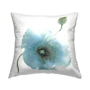 Stupell Industries Contemporary Blue Poppy Flower Printed Throw Pillow Design by Carol Robinson