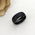 thumbnail image 2 of Men's Women's Tungsten Wedding Band Engagement Ring 8mm Brushed Black IP Plated Classic Domed Band, 2 of 4