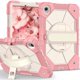 thumbnail image 2 of Funda Resistente a Golpes para Samsung Galaxy Tab S11, Funda Protectora de Silicona + Capa de PC Anti Caída con Asa Giratoria de 360°, Soporte, Correa para el Hombro, Rosa, para Galaxy Tab S11, 2 of 9