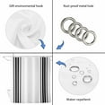 thumbnail image 5 of Black White Stripe, Waterproof Fabric Shower Curtain, Abstract Geometric Waterproof Fabric Shower Curtain for Bathroom Curtains Bathtubs Hotel Washable Shower Curtains with 12 Hooks Standard 72x72, 5 of 8