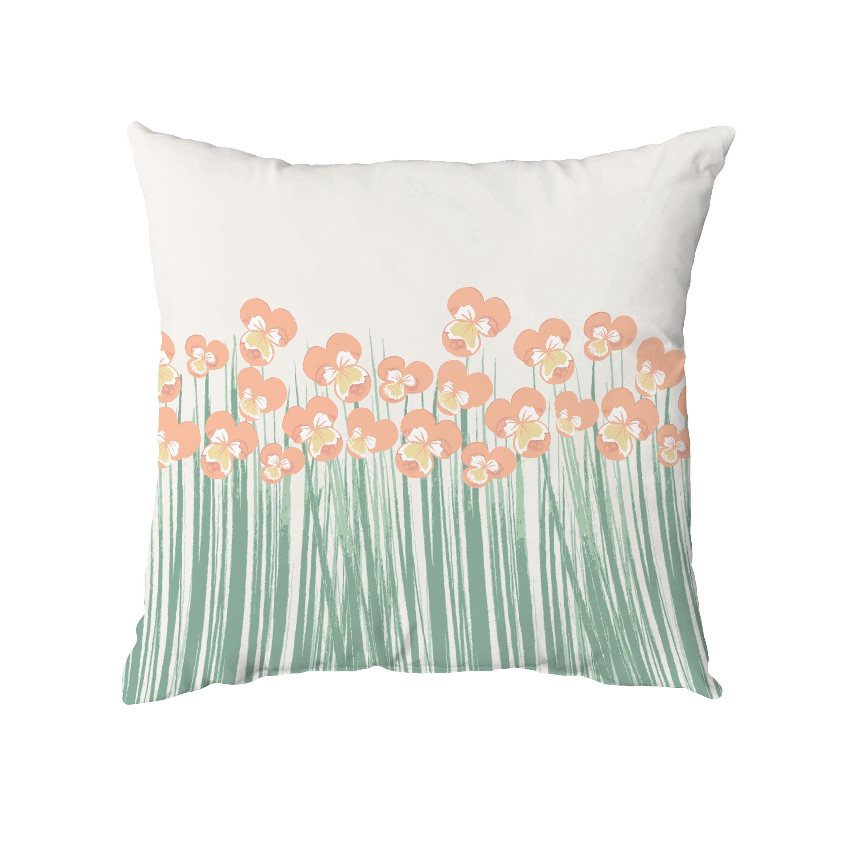 Simply Daisy Field of Pansies Decorative Throw Pillow