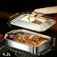 thumbnail image 3 of Stainless Steel Roasting Pan with Lid 16Inch Rectangular Lasagna Pan Deep Dish Baking Tray for Fish Meat Vegetables Cookie Cake Serving Platter Dishwasher Safe, 3 of 6