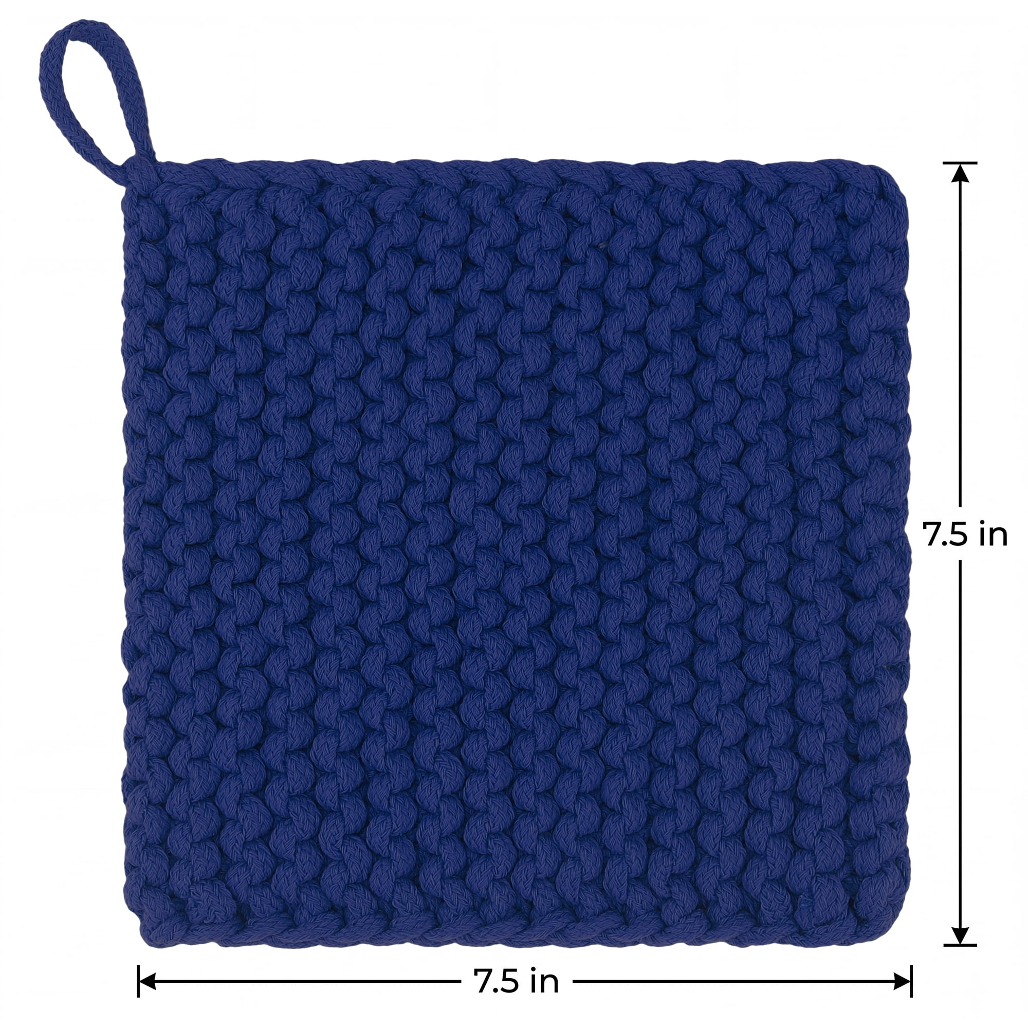 Unique Bargains Pot Holders Heat Resistant Non Slip Hot Pads Dark Blue 7.5*7.5in