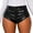 Black, variant on Womens Shorts 2025 Summer Sports Pants Pu Leather Black Mid Waist Fashion Weekend Micro Elastic Comfort Plain Casual Beach Shorts S-2XL