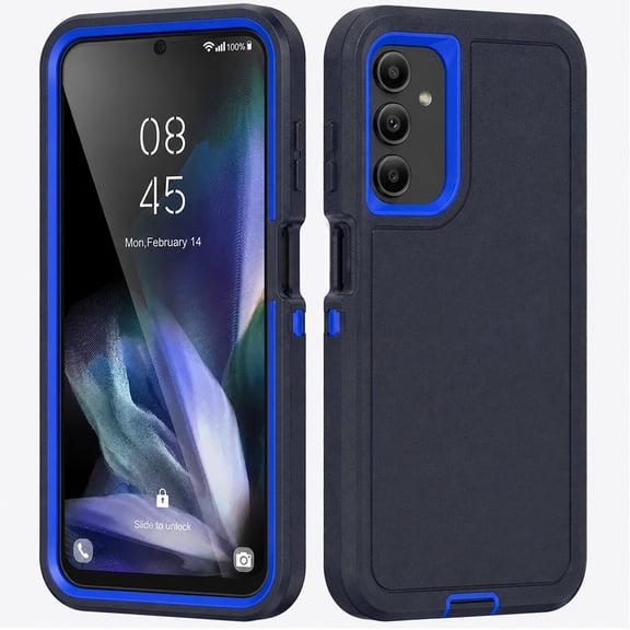 Blue Heavy Duty Phone Case for Samsung Galaxy A16 5G, Military Grade Shockproof Triple-Layers Rugged Cover, Anti-Scratch Non-Slip Design with Full Camera Lens Protection