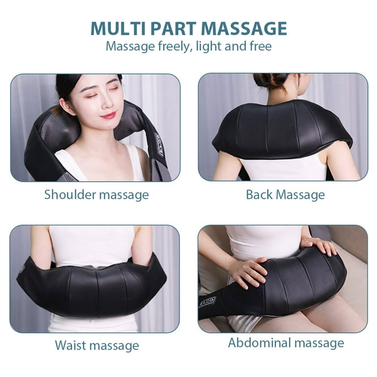  InvoSpa Shiatsu Massager with Heat - Deep Tissue Kneading  Pillow for Neck, Shoulders, and Back - Electric Full Body Massage : Health  & Household