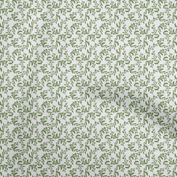 oneOone Cotton Cambric Pear Green Fabric Leaves Fabric For Sewing Printed Craft Fabric By The Yard 42 Inch Wide