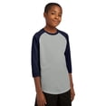 thumbnail image 4 of Sport-Tek Youth PosiCharge Baseball Jersey-L (Silver/True Navy), 4 of 6