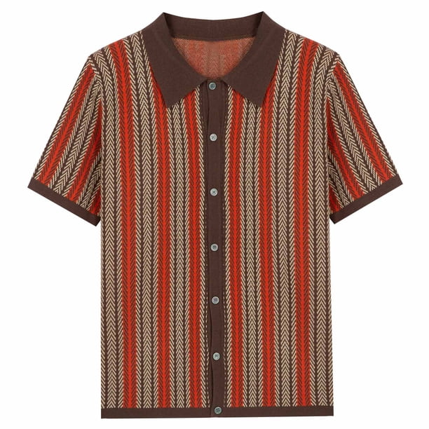 Camisas de Lino para Hombres Ocio Negocios de Punto Casual Manga Corta Top Clásico, Camisa Ligera 100% Viscosa para la Playa, Vacaciones Y Diario