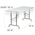 thumbnail image 5 of Flash Furniture Kathryn 6' Rectangular Adjustable Plastic Folding Event Table, White, 5 of 10