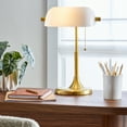 thumbnail image 3 of Better Homes & Gardens 19" Gold/White Modern Glass Banker Desk Lamp, 3 of 6
