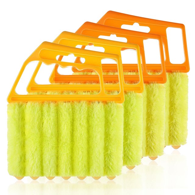 4 Pcs Blind Cleaner Duster Tool 7-Finger Dusting Cleaner Tool for Window & Air Conditioner Handheld Mini Duster Brush for Wood