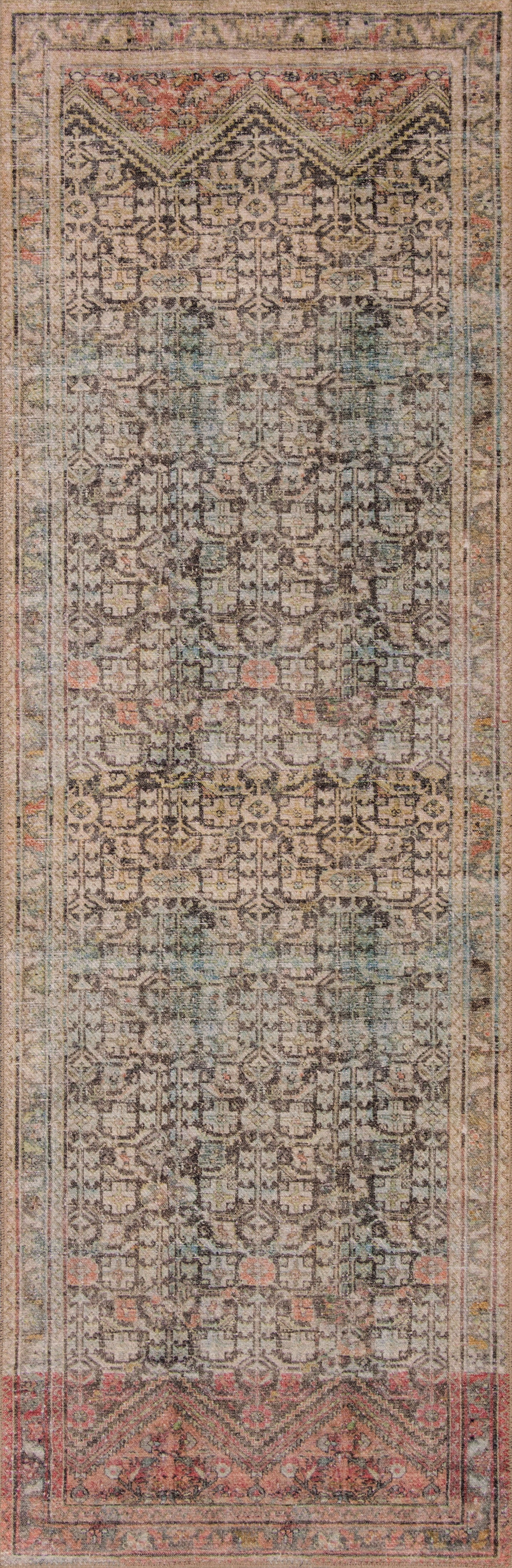 Loloi II Loren Collection LQ-17 Charcoal / Multi Oriental Area Rug 5'-0" x 7'-6"