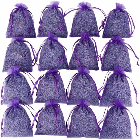 RAGUPEL 16 Packs French Lavender Sachets for Drawers and Closets Fresh Scents,Home Fragrance Sachet,Purple