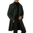 thumbnail image 4 of INSPIRE CHIC Winter Trench Coat for Men's Double Breasted Formal Notched Lapel Long Overcoat M Black, 4 of 6
