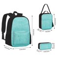 thumbnail image 2 of Pofeuu Blue And Turquoise Print Backpack Travel Backpacks With Lunch Bag Pencil Bag Set 3 pcs Set Cartoon Backpack, 2 of 7