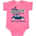 thumbnail image 3 of Inktastic Paradise Beach in West Palm Beach with Palm Trees and Car Boys or Girls Baby Bodysuit, 3 of 5