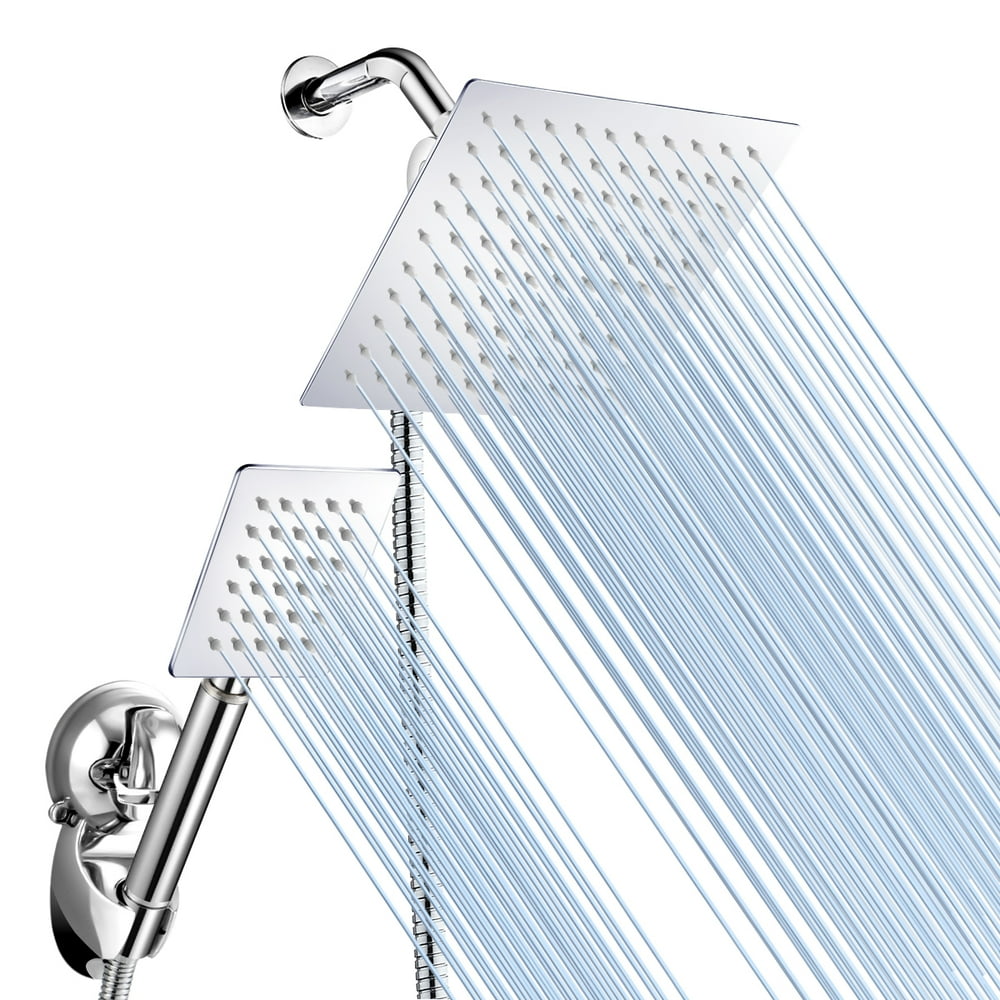 2 Head/Set,High Pressure 8" RainfallDual Fixed Shower Head,with