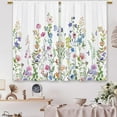 thumbnail image 6 of Colorful Floral Kitchen Curtains Flower Plant Wildflower Small Short Cafe Window Curtains Nature Boho Farmhouse Botanical Rod Pocket Bathroom Window Drapes Tier Curtains (27.5x36 Inch), 6 of 6