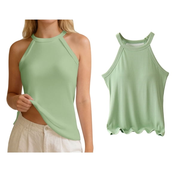 Women’s Tank Tops Sleeveless Halter Tank Tops with Built in Bras Padded Slim Fit Workout Tops Women's Bras