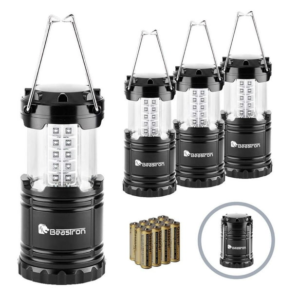 Beastron LED Camping Lights Battery Operated, 4 Pack LED Camping