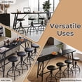 thumbnail image 6 of Ktaxon Mid-Century Modern 84" Bar Table and Chairs Set for 4~6, Pub Set for 4 with PU Padded Barstools Swivel Stool Dining Table Set, Modern Dining Set for 4, Black, 6 of 9