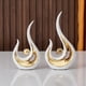 thumbnail image 4 of Escultura de estatuilla BLESIY Cerámica Moderna Ornamento mesa Café Blanco dorado medio Escultura de arte abstracto, 4 of 7