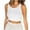 White, variant on aidice Going out Tops for Women Ribbed Round Neck Sleeveless Slim Fitted Drawstring Summer Cropped Tank Tops