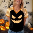 thumbnail image 7 of Godom Womens Halloween T-Shirt Funny Short Sleeve V Neck Graphic Tees Tops, 7 of 7